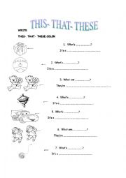 English Worksheet: THIS-THAT-THESE