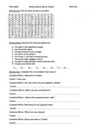 English Worksheet: group session airport