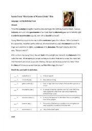 English Worksheet: Counte of Monte Cristo movie -- Scene of Birthday Toast