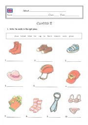 English Worksheet: Clothes