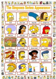 English Worksheet: The Simpsons Series: Appearance Pictionary