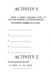 ELEMENTARY ENGLISH JAMBOREE TASKS