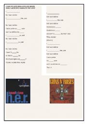 English Worksheet: I used to love her( guns and roses) complete the song