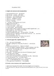 English Worksheet: Grammar test for general revision