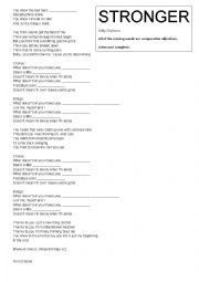 English Worksheet: Stronger  Kelly Clarkson