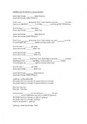 English Worksheet: American Woman by Jimmi Hendrix