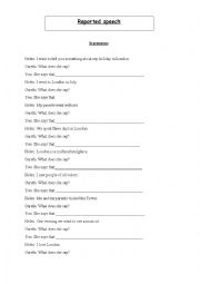 English Worksheet: reported speech