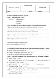 english test grade 2 secondary