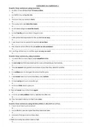 English Worksheet: Exercise on Inversion