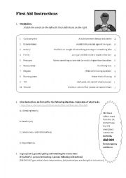 English Worksheet: First Aid Instructions
