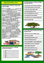 English Worksheet: Grandfathers life 1/2 (+ key)