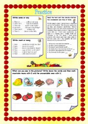 English Worksheet: food