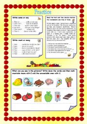 English Worksheet: food