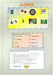 English Worksheet: Games Vocabulary