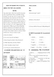 English Worksheet: An Elementary Quiz