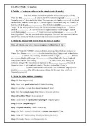 English Worksheet: midterm test 3 9th form