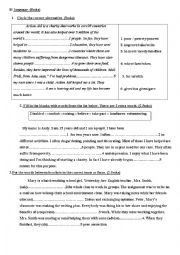 English Worksheet: end of term test 3 language