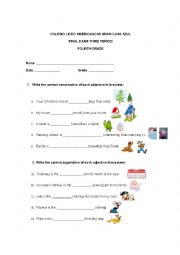 English Worksheet: comparative superlative adjectives, tag questions and passive form 