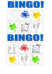 colours and numbers bingo