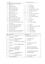 English Worksheet: question phrases