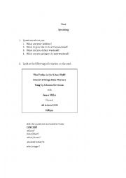 English Worksheet: Speaking for KET