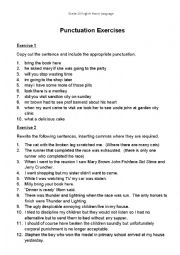 English Worksheet: Punctuation Worksheet