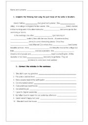 English Worksheet: Past simple exercises