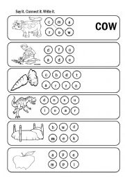 English Worksheet: Say it. Connect it. Write it.