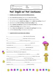 English Worksheet: Past Simple and Past continuous test