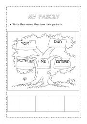 English Worksheet: Me &my family