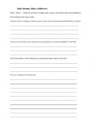 English Worksheet: Dreams