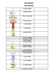 English Worksheet: containers