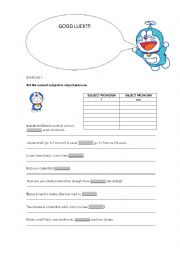 English Worksheet: DORAEMONS PRESENT SIMPLE EXERCISES