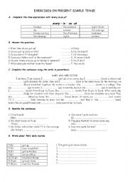 English Worksheet: Exercise on present simple tense