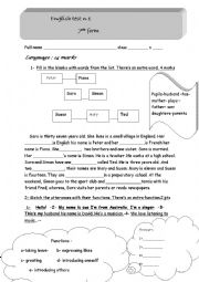 English Worksheet: END OF TERM TEST