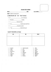 English Worksheet: Test about sports vocabulary 