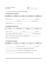 English Worksheet: Food Chain