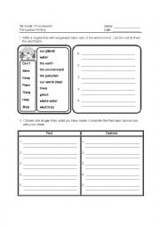 English Worksheet: Persuasive Writing (Environment)