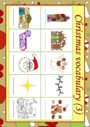 English Worksheet: Christmas vacabulary (3/3)