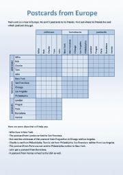 English Worksheet: Postacards from Europe