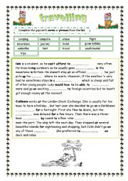 English Worksheet: travelling and activities 
