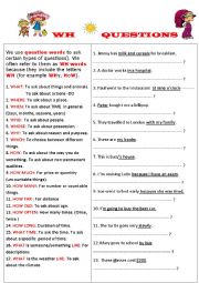 English Worksheet: WH QUESTIONS