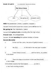 English Worksheet: future tense