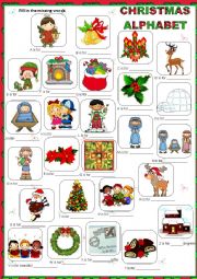 English Worksheet: CHRISTMAS ALPHABET