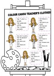 English Worksheet: COLOUR THE CLOTHES