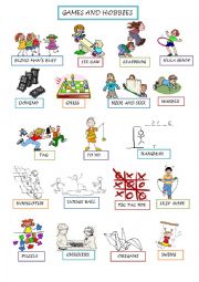 English Worksheet: games and hobbies