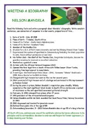 English Worksheet: WRITING A BIOGRAPHY: NELSON MANDELA