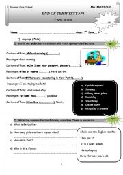 English Worksheet: End of term test