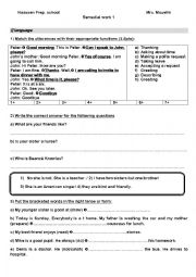 English Worksheet: Remedial work