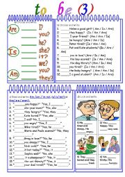 English Worksheet: to be 3